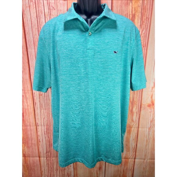 Vineyard Vines Mens Performance Polo Shirt Large Turquoise - Picture 1 of 8